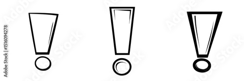 A comic book element featuring a hand drawn exclamation mark, specifically a cartoon yellow exclamation mark, is considered a modern icon