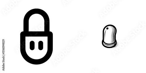 The modern icon of an ear with an earplug represents a sign of ear plugs, symbolizing the concept of sleeping quality through noise cancelling earplugs in a linear icon, which is all about hearing