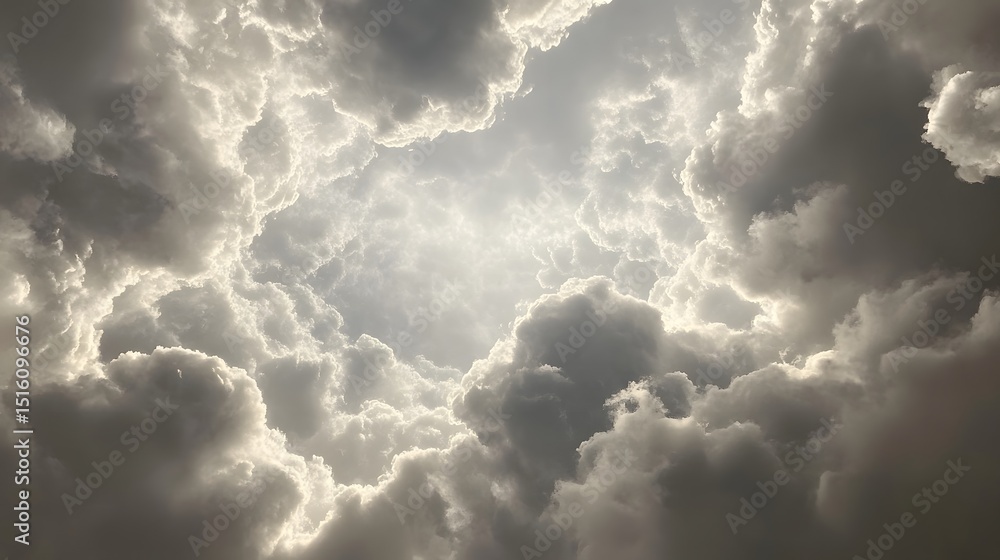 Fototapeta premium Dramatic Sky Cloudscape with Light Rays Breaking Through