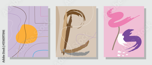 vector art design wall decoration, cover, wallpaper with hand drawn cartoon style