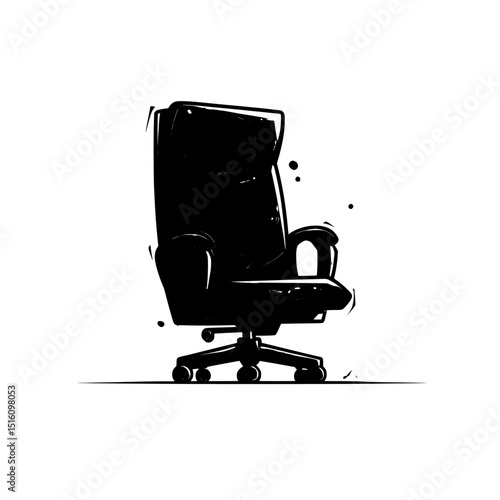Minimalist illustration of an office chair outline