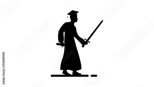 defend dissertation symbol, black isolated silhouette