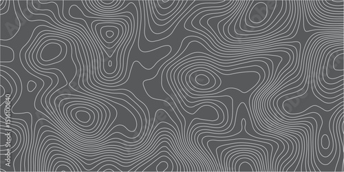 A seamless vector topographic map pattern with subtle,organic light gray contour lines against a dark gray background,creating a minimalist yet complex representation of abstract terrain or a scientif