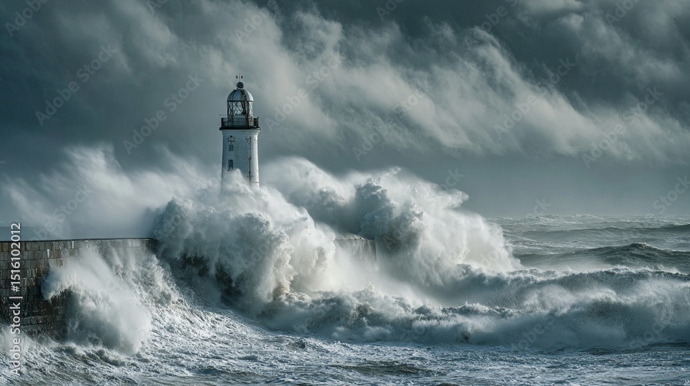 Stormy Sea with Lighthouse and Waves/嵐の海と灯台:波の衝突1 Stormy Sea with Lighthouse and Waves/嵐の海と灯台:波の衝突1