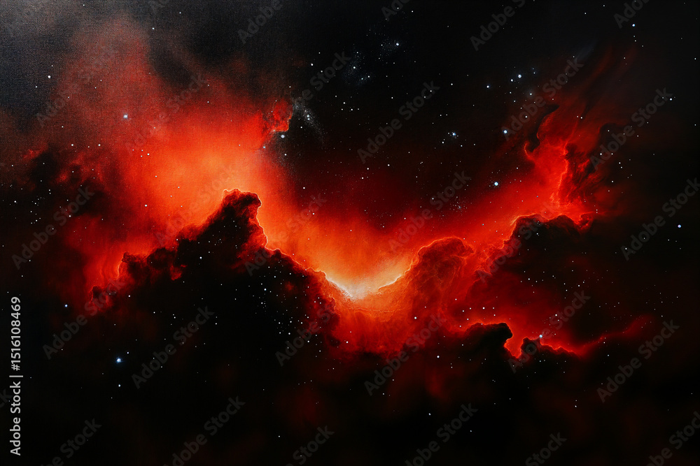 Fototapeta premium cosmic star nebula of ominous red color
