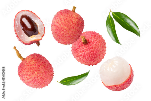 Tableau sur toile lychee isolated on white background