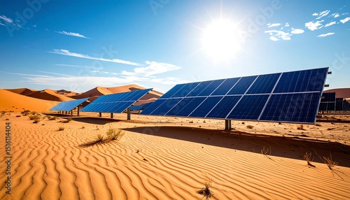 Fototapeta Naklejka Na Ścianę i Meble -  Desert Solar Power Panels.