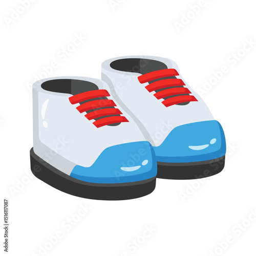 Premium 2d icon of laces kids shoes