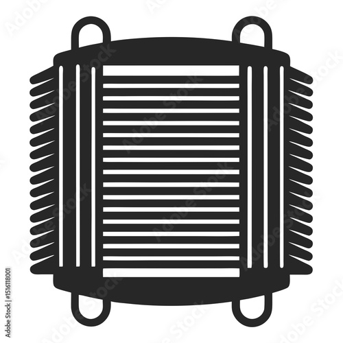 Condenser coil vector silhouette illustration isolated on white background