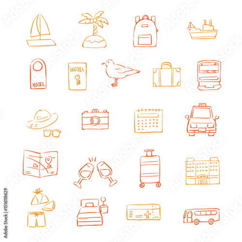 旅行関係イラストセット