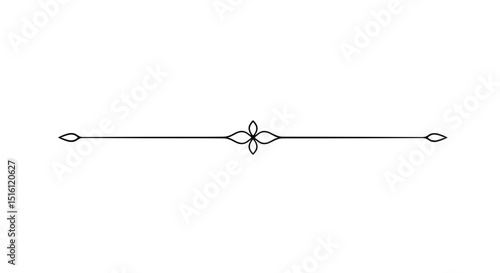 Page divider with curved ends and a small central motif in minimalist style  