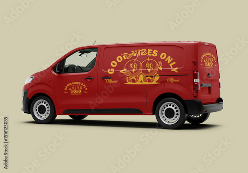 Mockup Of Customizable Van And Background