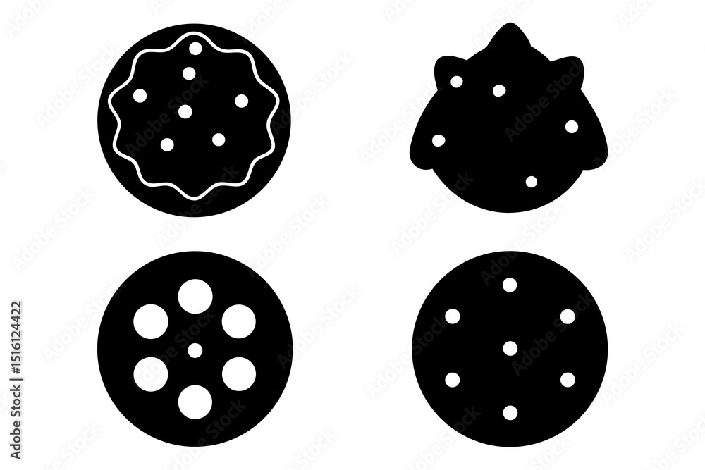 custom made wallpaper toronto digitalset of cookie vector silhouette illustration isolated on white background