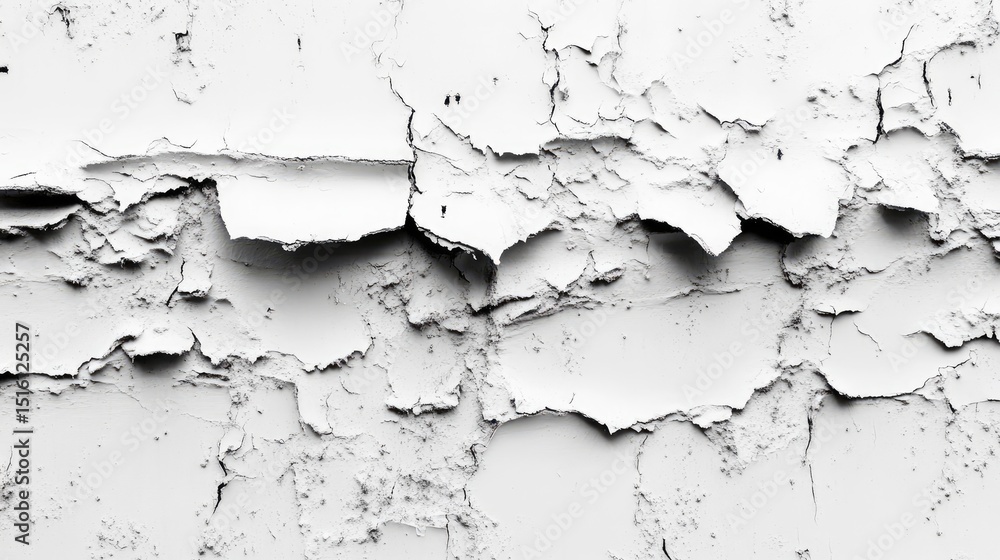 Obraz premium Cracked white paint surface