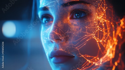 Glowing Cyber AI Network Forming Intelligence Pathway Image