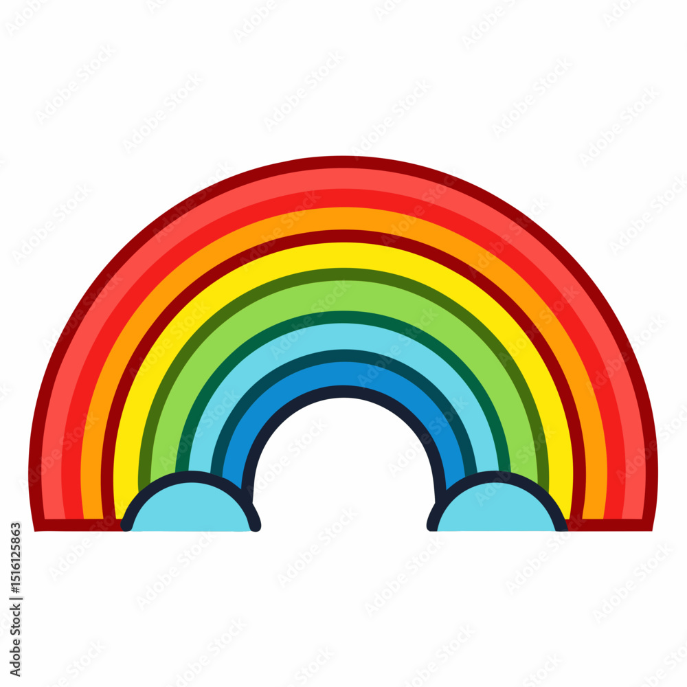 Fototapeta premium rainbow and clouds vector