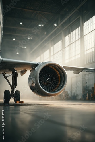 Aircraft Engine Close-Up Turbine Detail Mechanical