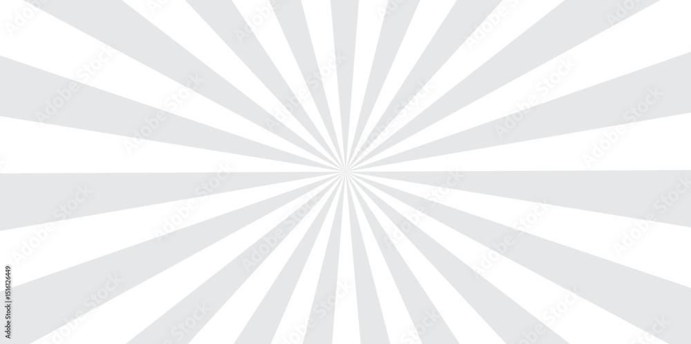 sunburst pattern white and gray design. Vintage sunrays illustration swirl line. sun beam vector banner design pop art comic burst gradient concept pattern.	