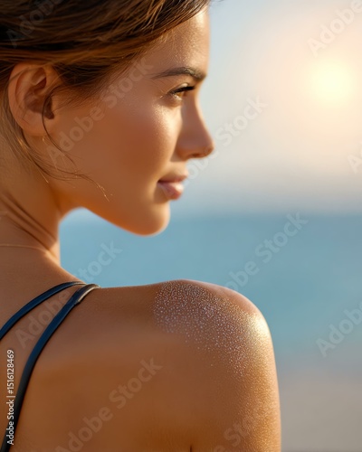 eco-friendly sunscreen lotion coral safe A serene moment by the beach, showcasing natural beauty and relaxation under a warm sunset glow.