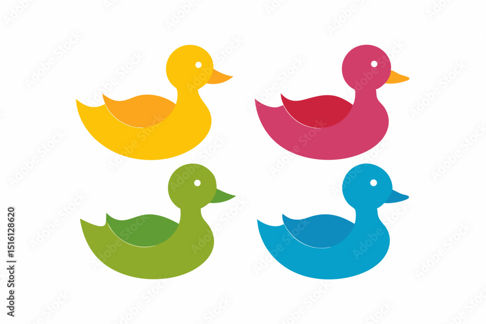 set of Duck icon vector silhouette illustration isolated on white background set of Duck icon vector silhouette illustration isolated on white background