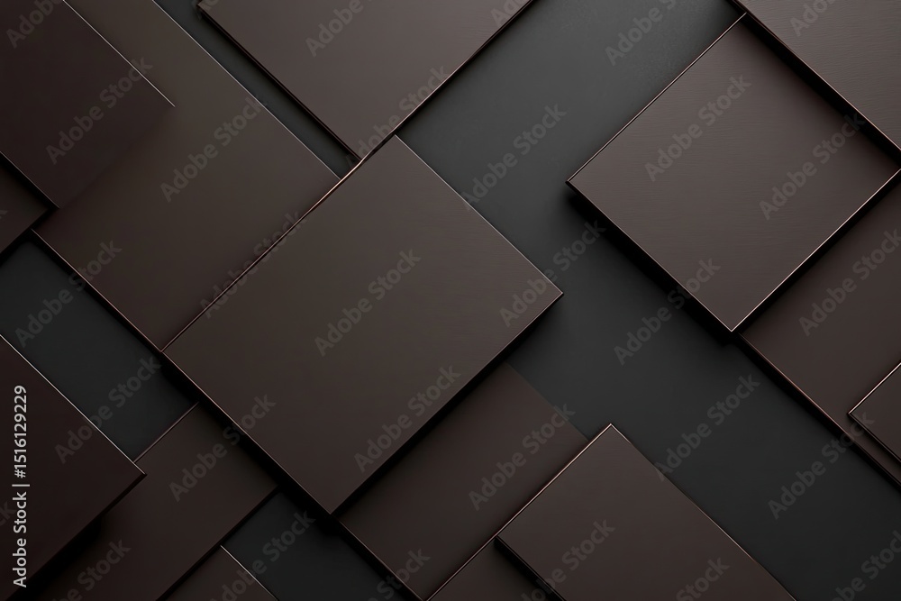 Fototapeta premium Dark brown square geometric pattern