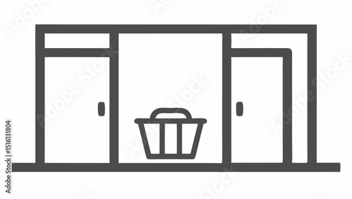 Modern Design Laundry Room Basket minimalist simple interior home storage organization icon style