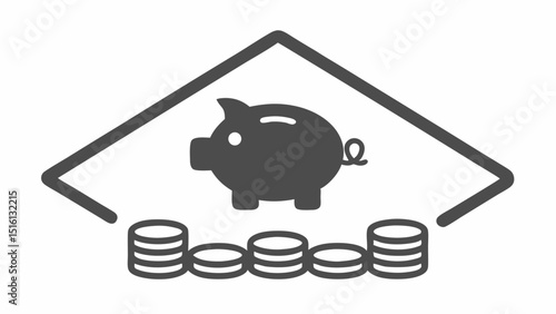 Piggy bank growth icon savings symbol finance investment coins business strategy money wealth