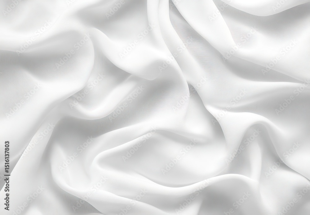 Obraz premium Soft, flowing white fabric drapes in elegant folds (1)