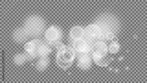 Bokeh circles on transparent background