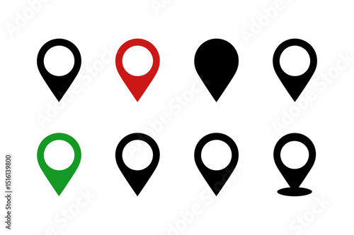 Location pin icon set gps map pointer navigation