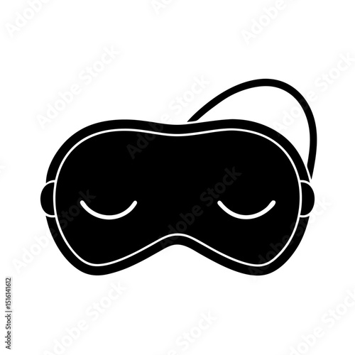 Vector Design of Sleeping Mask – Eye Mask with Head Strap in Flat Style