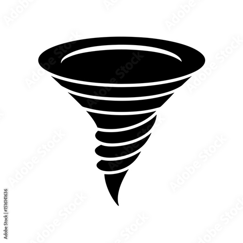 Vector Design of Tornado – Funnel-Shaped Vortex in Flat Style