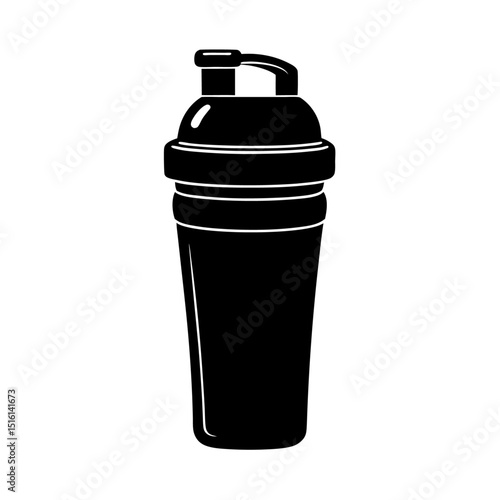 Vector Design of a Shaker Water Bottle – Flat Teal and White Style