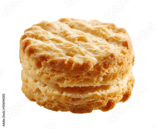 Fluffy biscuit for tasty breakfast or snack option, cut out transparent