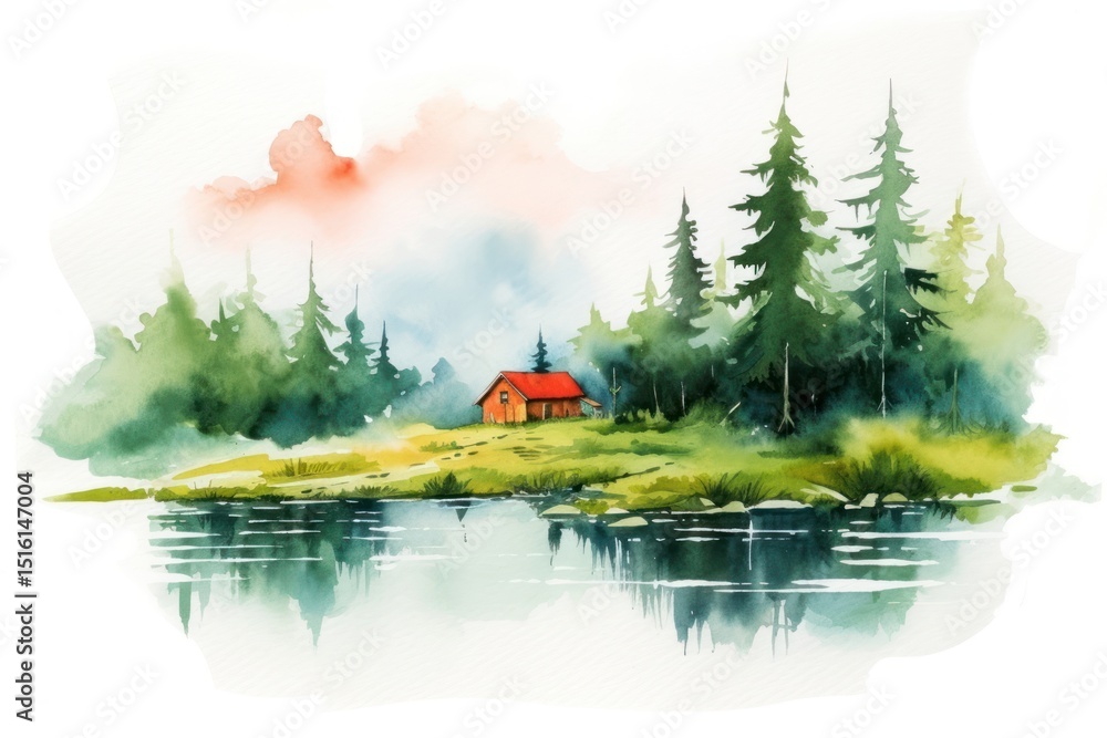 Fototapeta premium Playroom landscape outdoors painting.