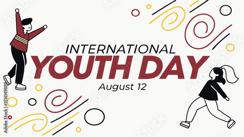 International Youth Day Poster with Abstract Colors.eps