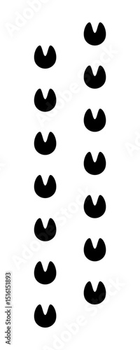 Horse Paw Prints Isolated on White Background – Pet Footprint Trail Vector