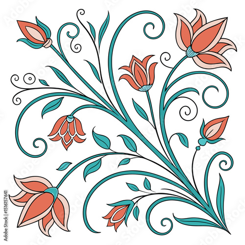 Mediterranean floral tile design ceramic inspired patterns