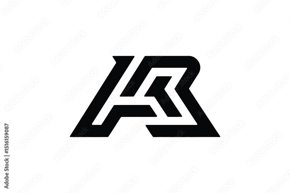 Obraz premium A black and white image of an abstract ar lettermark logo design element