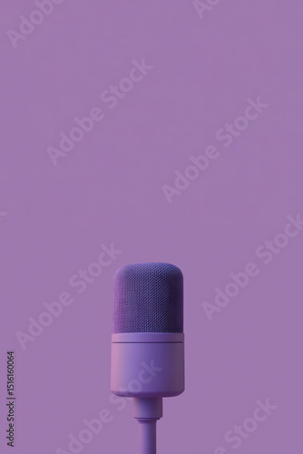 purple microphone on a purple stand