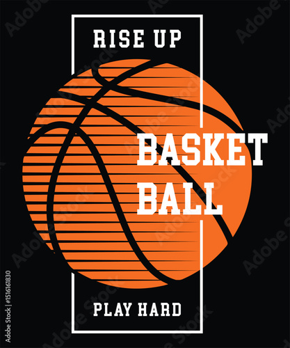Basketball T-Shirt Design – Rise up & Play hard