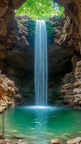 Waterfall River Nature Forest Landscape Serene Scenery