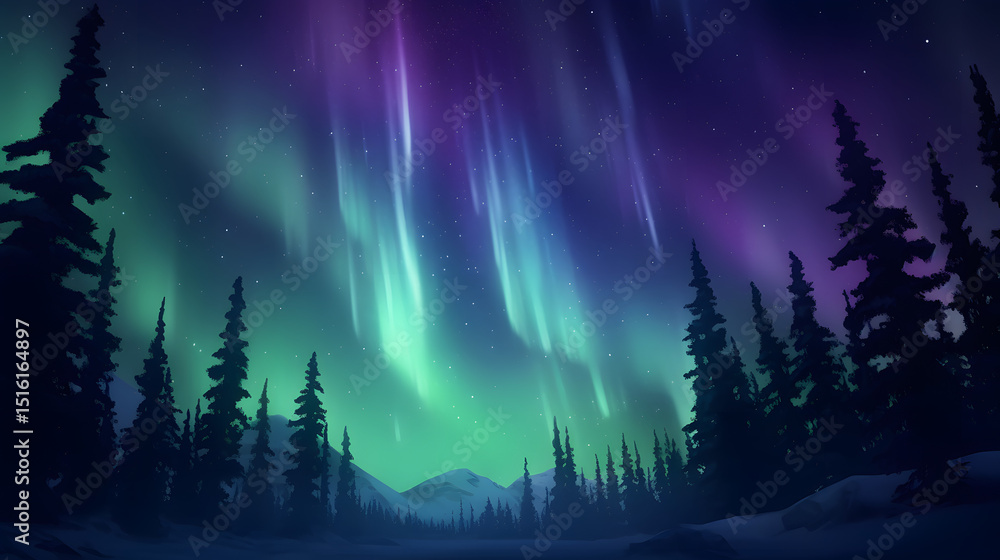 Fototapeta premium Aurora borealis on the Norway. 