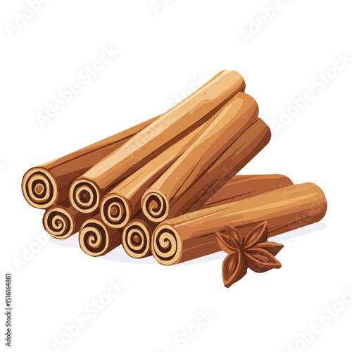 My Simple flat 2D icon, cinnamon sticks group isolated on a transparent background, vector, flat design, animation design, simple flat 2D icon, minimalist design, clipart. eps