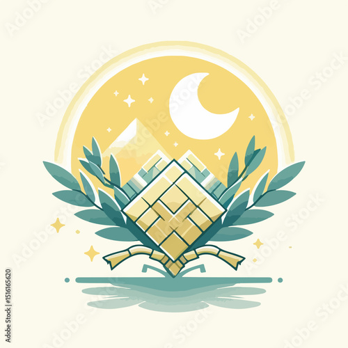 vector rice cake image on eid al-fitr