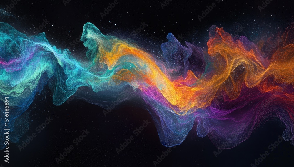 Fototapeta premium Abstract Flowing Colors in Space