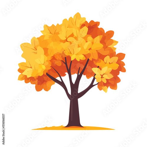 My Simple flat 2D icon, maple tree isolated on a transparent background, vector, flat design, animation design, simple flat 2D icon, minimalist design, clipart. eps