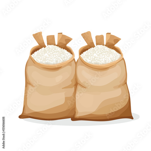 My Simple flat 2D icon, rice sacks group isolated on a transparent background, vector, flat design, animation design, simple flat 2D icon, minimalist design, clipart. eps