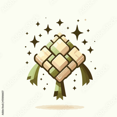 vector rice cake image on eid al-fitr