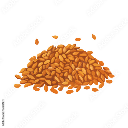 My Simple flat 2D icon, sesame seed isolated on a transparent background, vector, flat design, animation design, simple flat 2D icon, minimalist design, clipart. eps